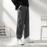 Mens Corduroy Pants Hong Kong Style Pants Men's Autumn Loose Sports Casual Pants
