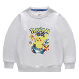 Children Pokemon Pikachu Hoodie Cotton Top Children's round Neck Bottoming Shirt