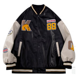 Jock Jacket Embroidered Jacket Men's Couple Denim Jacket PU Leather Jacket Boys Autumn Leather Coat