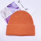 Toboggan Hat Autumn and Winter Knitted Hat Pure Color Warm Keeping Sleeve Cap