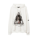Mens Fall Outfits Vintage Men's Hooded Sweater Portrait Graffiti Printing Hoodie
