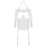 Women Rave Outfits Tops Spring Summer Women's Wear Solid Color See-through Stitching Dress