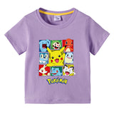 Children Pokemon Pikachu T Shirt Children's Summer Clothing Short Sleeve T-shirt Men's and Women's T-shirt