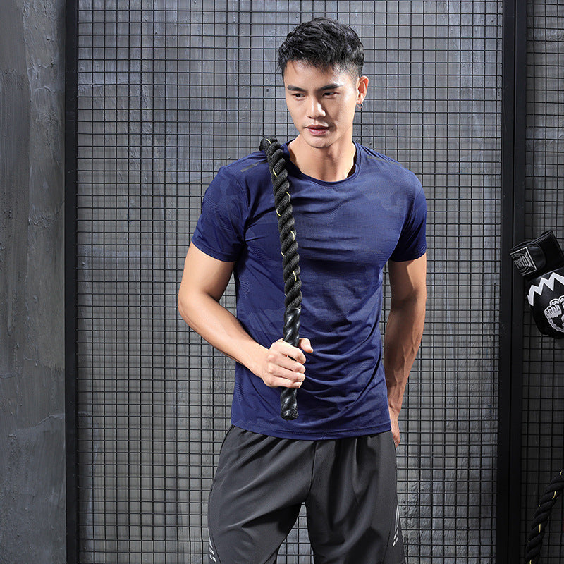 Sweat Wicking Shirt Men's Sports Short Sleeve Loose Casual