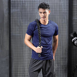 Sweat Wicking Shirt Men's Sports Short Sleeve Loose Casual