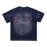 We11 Done T Shirts Men's and Women's Same Flocking Loose Cotton