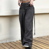 Julia Fox Low Rise Trousers Retro Wide Casual Trousers