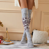 Winter Chunky Cable Thick Knit Thigh High Socks Long Stockings Boot Autumn Winter Retro Ethnic Style Woolen Yarn Socks