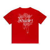 Amiri T Shirt Angel Sketch Printed Casual Hip Hop Short Sleeve T-shirt