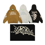 Mens Fall Outfits Hooded Sweater Men's and Women's Autumn Gothic Letter Printing Couple Coat