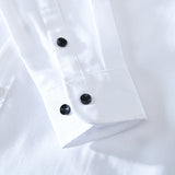 White Work Shirts Spring/Summer Men's Casual Printed Long-Sleeved Shirt