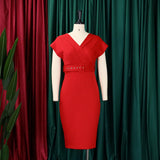 Nina Parker plus Size Dresses Fashionable Slimming Elegant Ol Dress