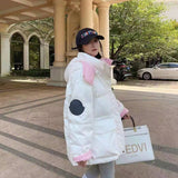 Women Winter Coats Puffer Jacket Down Coat Color Glossy Color Block White Duck Down Jacket
