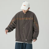 College Jacket Autumn Letters Printed Baseball Uniform Loose Sports and Leisure Jacket I Thin Coat
