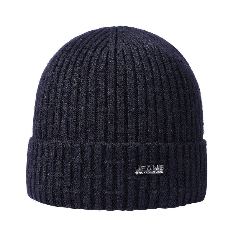Men Winter Hats Winter Woolen Hat Gray Hat Fleece-Lined Autumn and Winter Female Beanie Hat