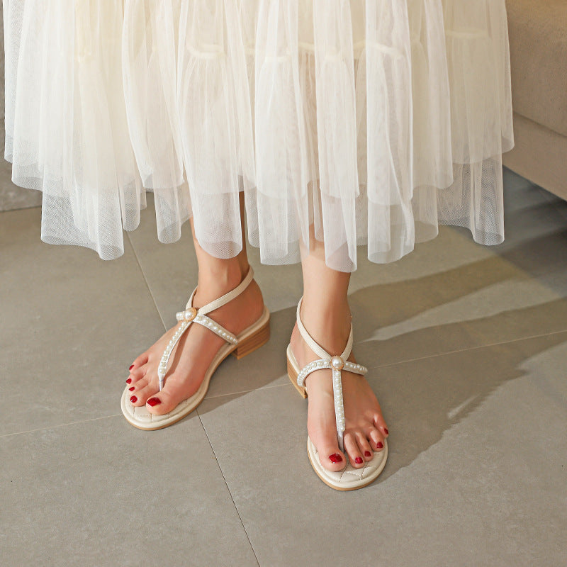 Nude Strappy Block Heels