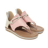 Flat Dress Sandals Summer Flat Flip-Flops Plus Size Zipper Hollowed Leisure Women's Sandals
