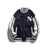 Vintage Letterman Jacket Autumn Color Matching Printed Baseball Uniform