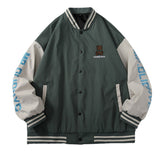 Blue Varsity Jacket Stitching Autumn and Winter Casual Jacket Baseball Uniform