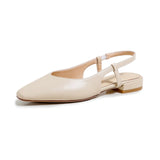 Flat Dress Sandals Spring/Summer Comfortable Low Heel Square Toe Solid Color Sandals