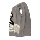 Men Sweater Vest Cartoon Penguin Jacquard Sweater Vest Coat Men's Loose V-neck Sleeveless Sweater Vest