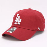 Dodgers and Yankees Baseball Cap 47brand Baseball Cap Women Wine Red Soft Top NY Embroidery La Cap Casual Hat