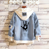 Comic Denim Jacket Sweater for Men and Women Loose Denim Jacket