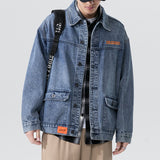 Paisley Denim Jacket Men's Spring and Autumn Baggy Casual Jacket