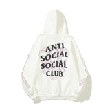 Anti Social Club Hoodie Autumn and Winter Printed Hoodie Sweater Coat