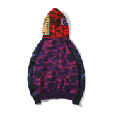 WGM Closing Shark Head Color Stitching Hoodie Fall Winter Coat