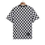 We11 Done T Shirts Plaid Logo Letter Offset Printing Loose Men and Women