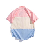 Baggy Baseball Jersey Summer Letter Multicolor Printing Cotton Short Sleeve Casual Shirt