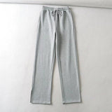 Women Fall Fall Four-Color Side Slit Pants Elastic Waist Sports Trousers