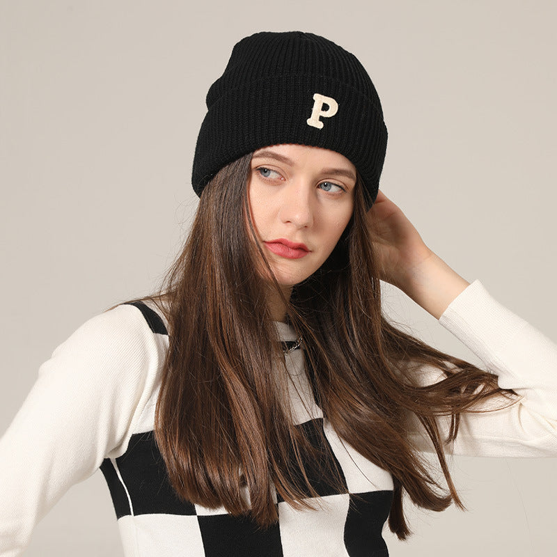 Toboggan Hat Women's Autumn and Winter Knitted Hat Woolen Cap Men