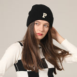 Toboggan Hat Women's Autumn and Winter Warm Blue Woolen Cap Men
