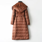 Women Winter Coats Puffer Jacket Down Coat Down Jacket Hooded Lace-Up Down Jacket Female White Duck Down Coat