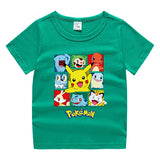 Children Pokemon Pikachu T Shirt Children Summer Clothing Short Sleeve T-shirt Male