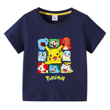 Children Pokemon Pikachu T Shirt Children's Summer Clothing Short Sleeve T-shirt Men's and Women's T-shirt