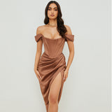 Hot Women In Tight Dresses Women'S Strapless Dress Dress Fishbone Skirt