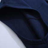 Men Sweater Vest Solid Color Pocket Decorative Vest T-shirt Men's Loose round Neck Waistcoat Vest Sleeveless T-shirt