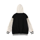 Baby Blue Varsity Jacket Baseball Jacket Men's Embroidery Casual Hooded Jacket