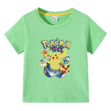 Children Pokemon Pikachu T Shirt Summer Clothing Short Sleeve T-shirt Leisure Sports