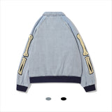 Varsity Jacket Vintage Street Retro Jacket Men's Skull Picture Patch Thickening Denim Jacket