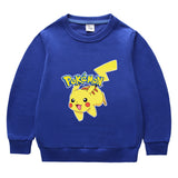 Children Pokemon Pikachu Hoodie Men and Women Baby Cotton Top