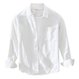 White Work Shirts Spring/Summer Single Pocket Long Sleeve Casual Shirt