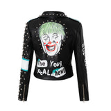 Women Leather Jacket Biker Motorcycle Coat Spring and Autumn Jacket Cross-Border Punk Motorcycle Clothing G Rivet Short Coat
