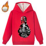Stranger Things Hoodie Children's Cartoon Printed Casual Fleece-Lined Hoodie Sweater