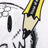 Drew House Pencil Hand-Painted Pattern Smiley Face Short Sleeve Couple Loose Hip Hop Cotton T-shirt Men