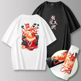 Zodiac Shirts Summer Pig Three-Dimensional Embroidery Cotton round Neck Short Sleeve Shirt