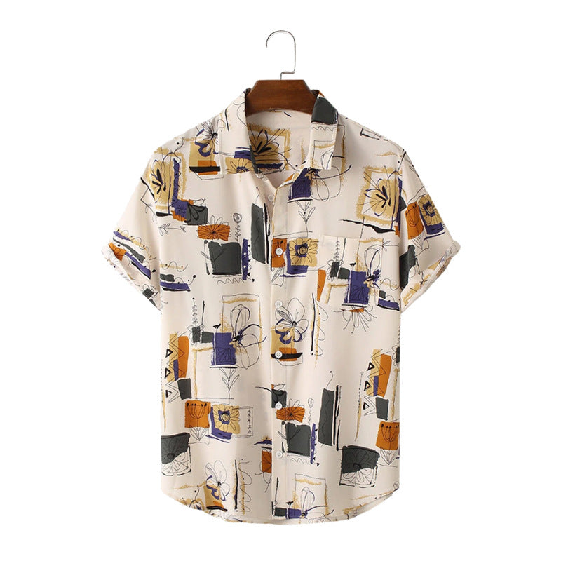 Men Hawaii Shirts Shirt Fashion Short Sleeve Men